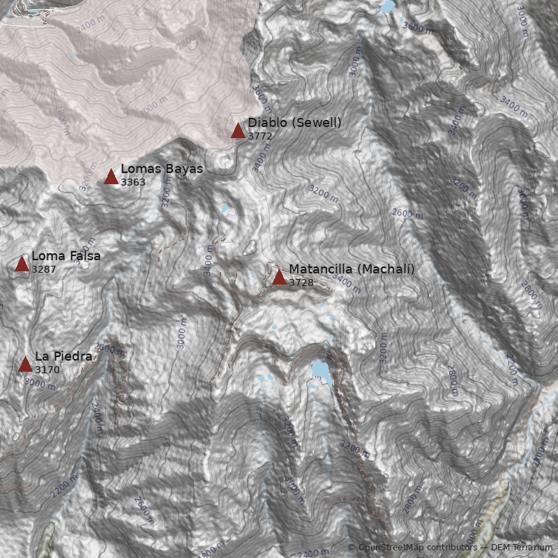 Mapa Cerro Matancilla (Machalí)
