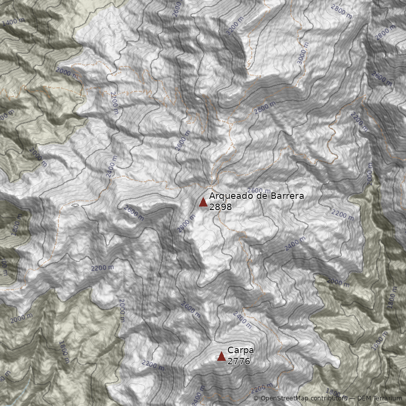 Mapa Cerro Arqueado de Barrera