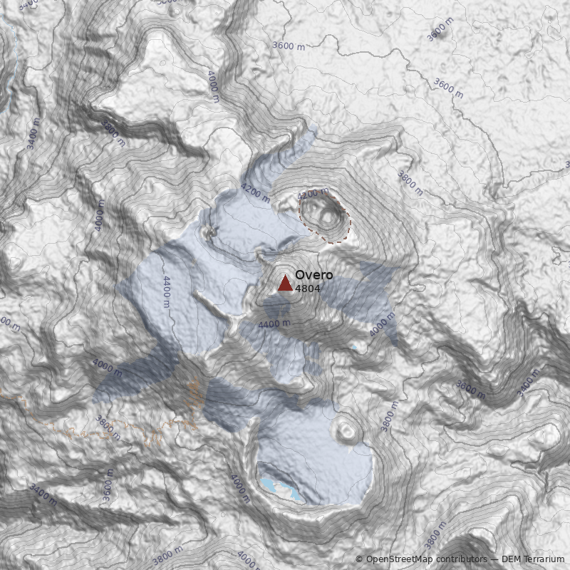 Mapa Volcán Overo