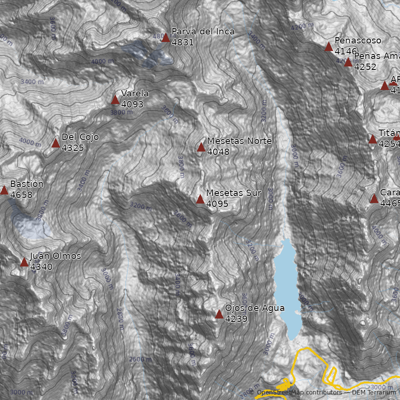 Mapa Cerro Mesetas Sur