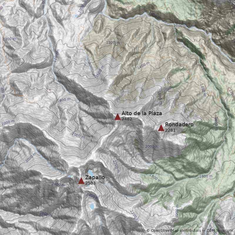 Mapa Cerro Alto de la Plaza