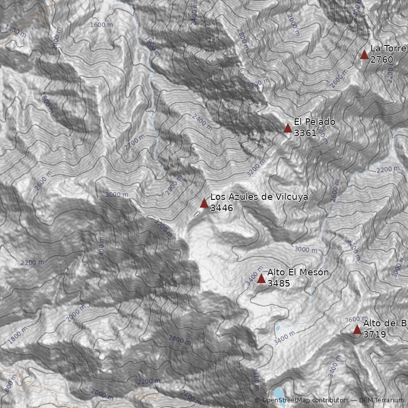 Mapa Cerro Los Azules de Vilcuya