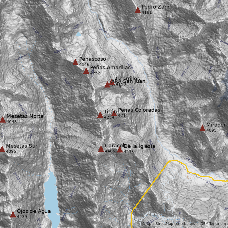 Mapa Cerro Peñas Coloradas