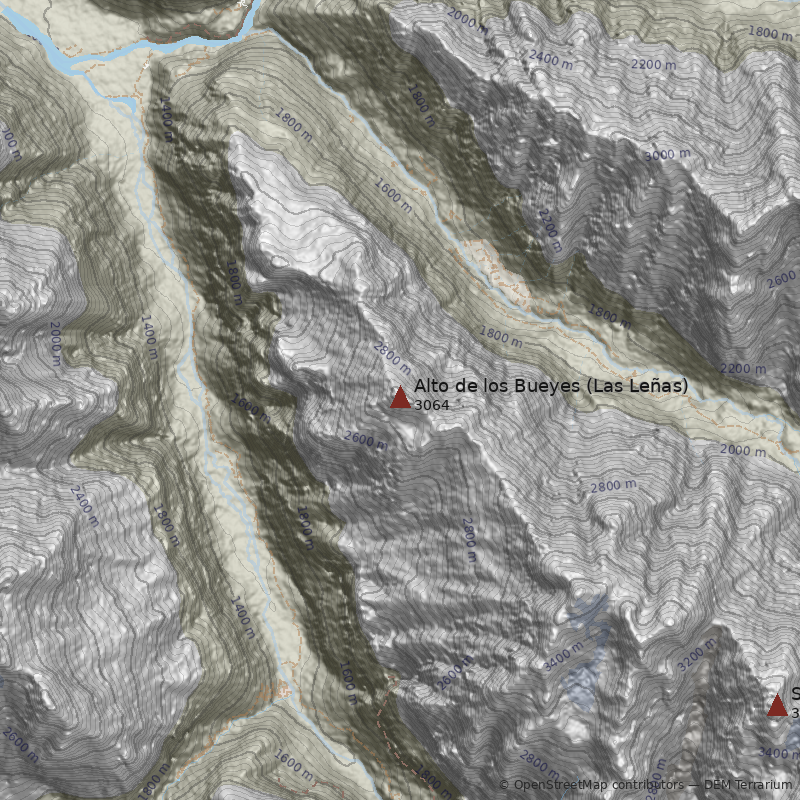 Mapa Cerro Alto de los Bueyes (Las Leñas)