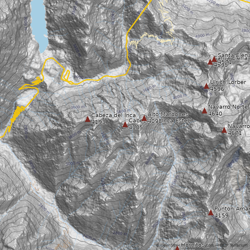 Mapa Cerro Cabeza del Inca Este