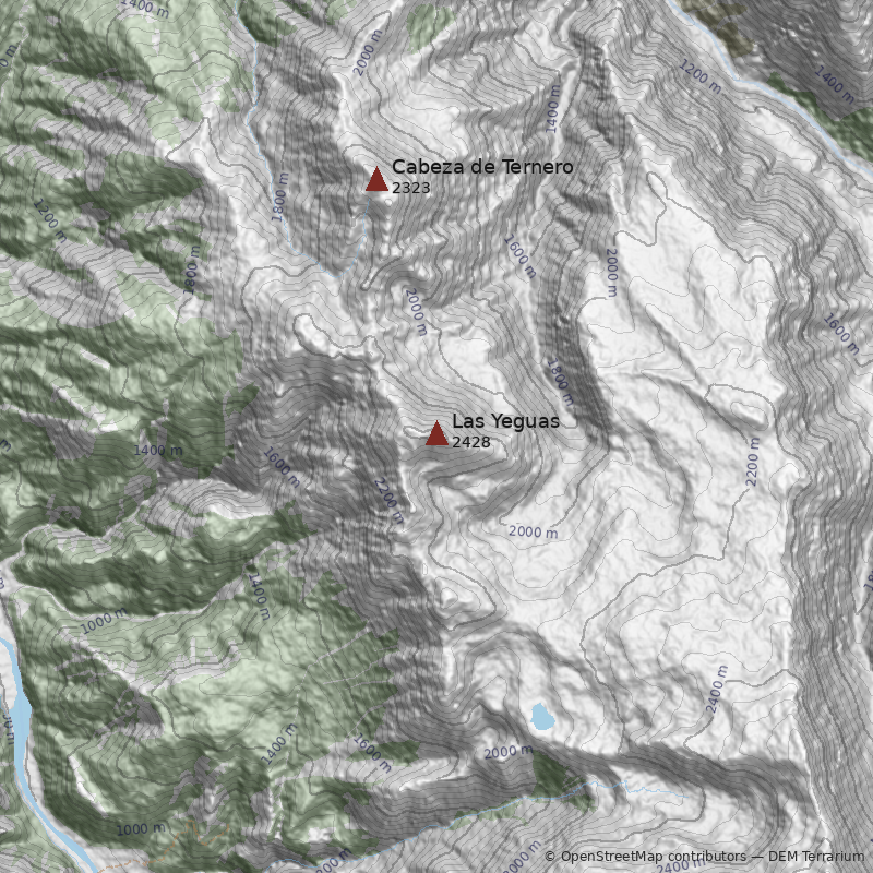 Mapa Cerro Las Yeguas