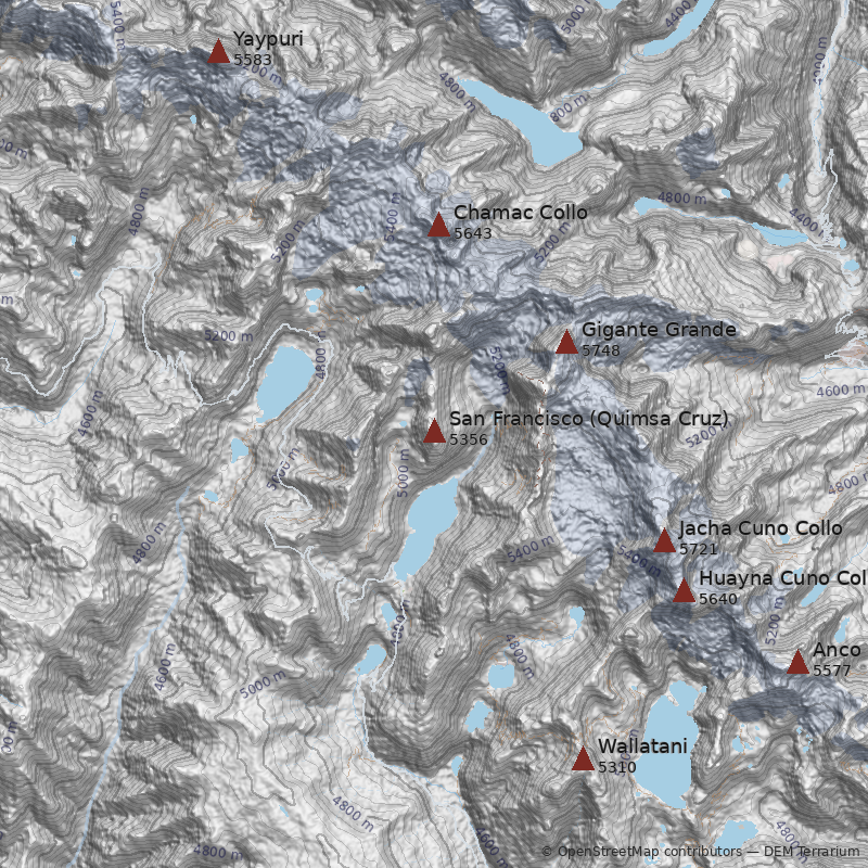 Mapa Cerro San Francisco (Quimsa Cruz)