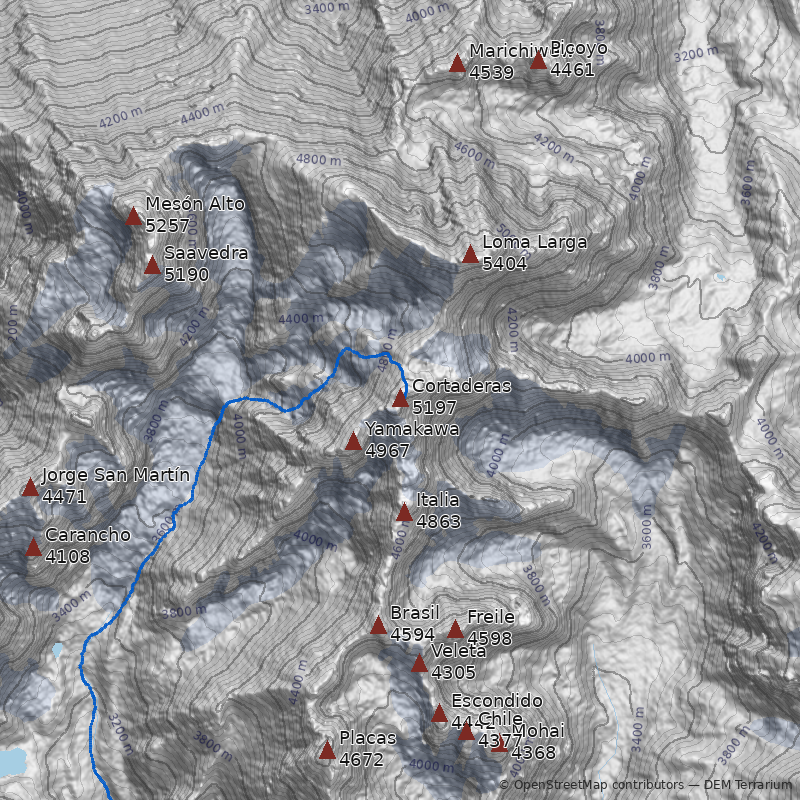 Mapa Cerro Cortaderas