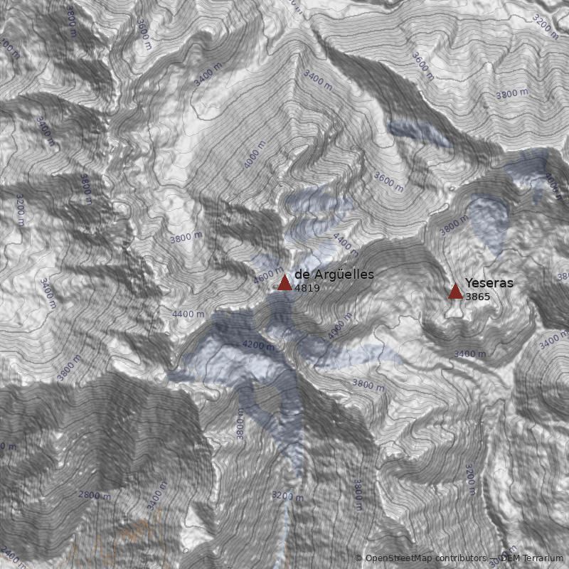Mapa Nevado de Argüelles