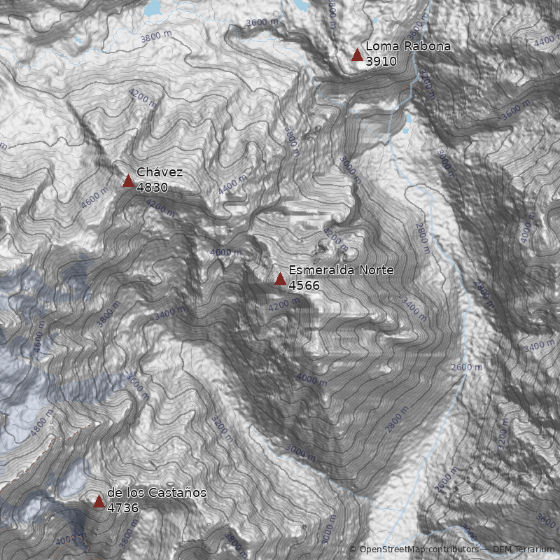Mapa Cerro Esmeralda Norte