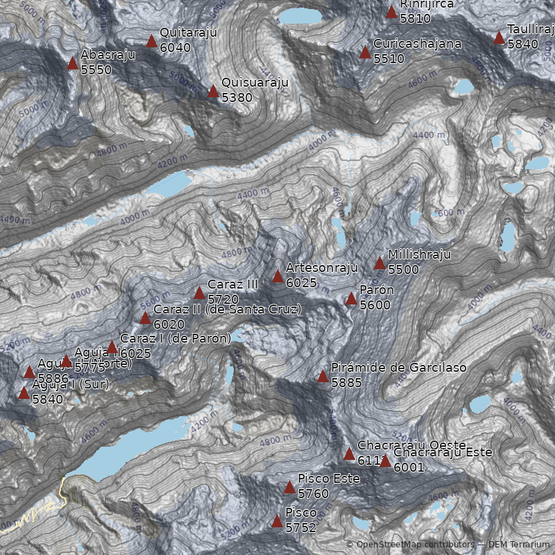 Mapa Nevado Artesonraju