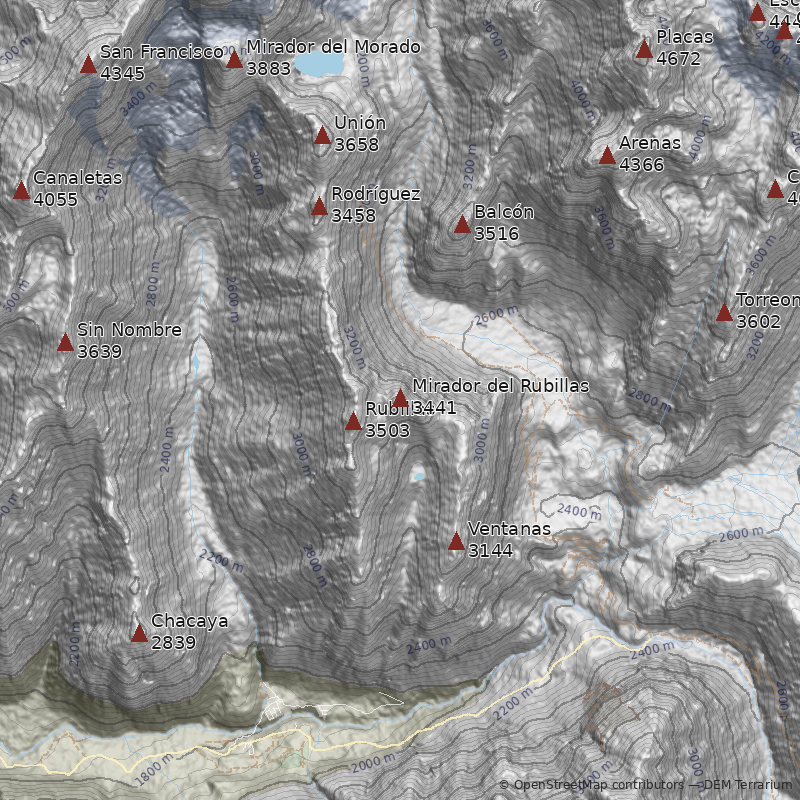 Mapa Cerro Mirador del Rubillas