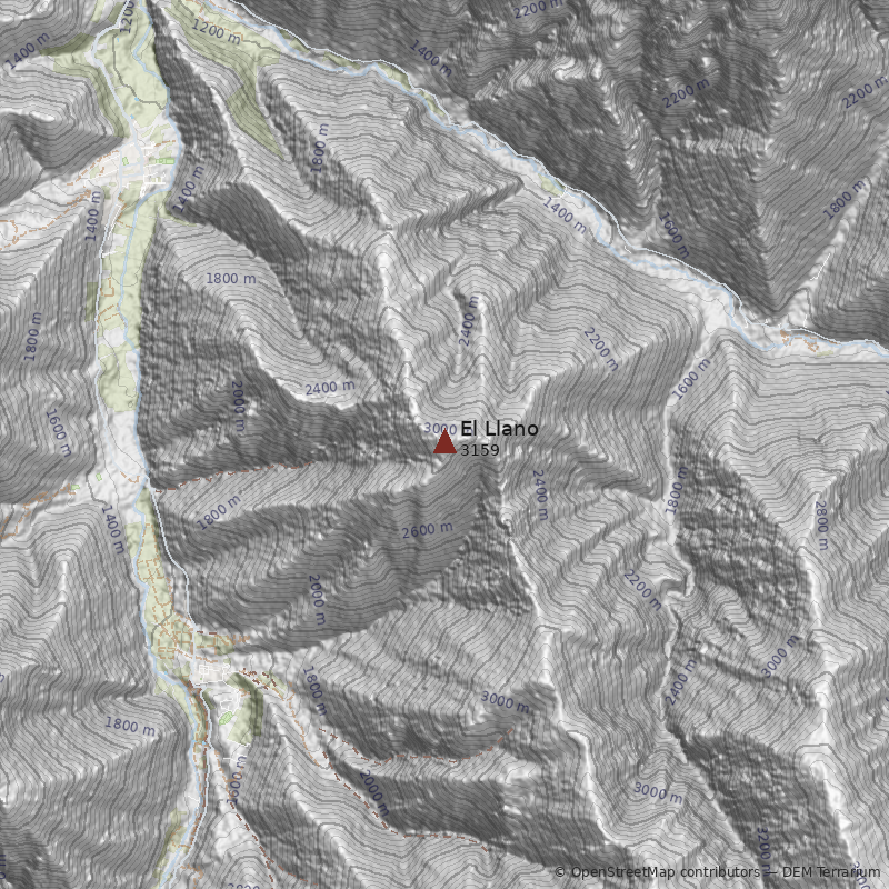 Mapa Cerro El Llano