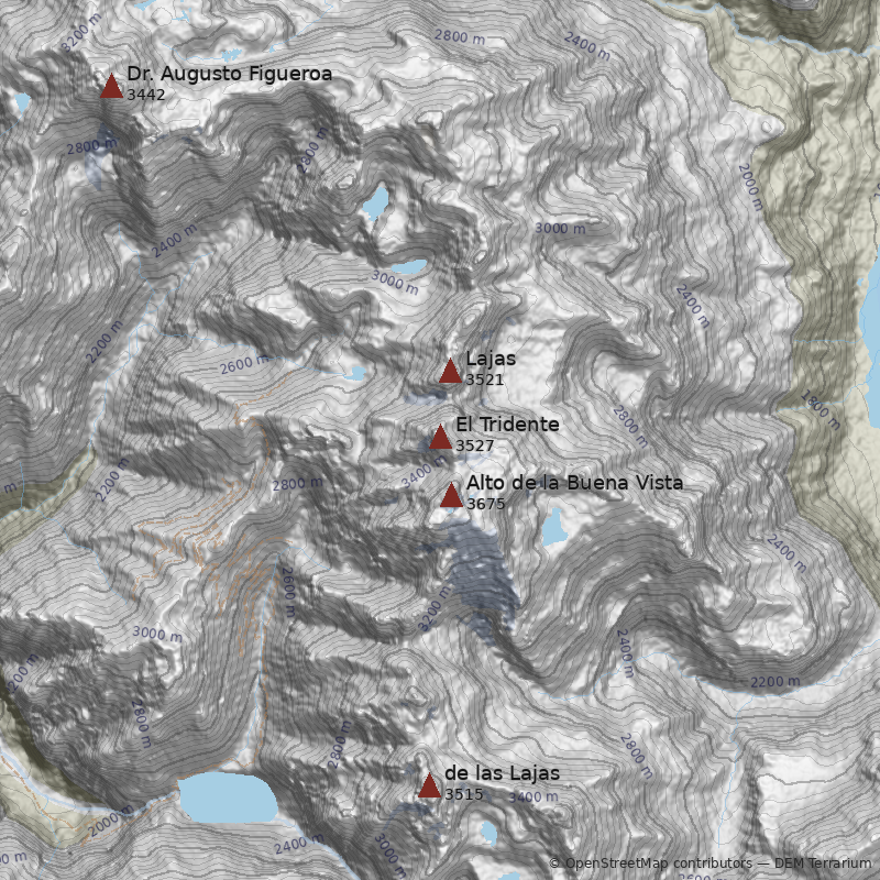 Mapa Cerro El Tridente