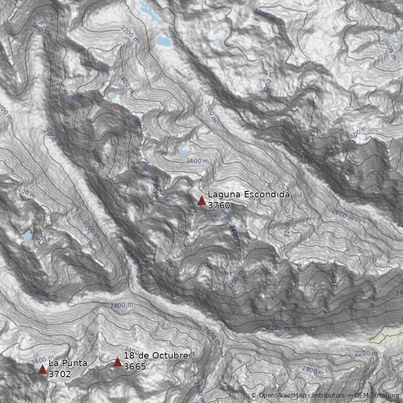 Mapa Cerro Laguna Escondida