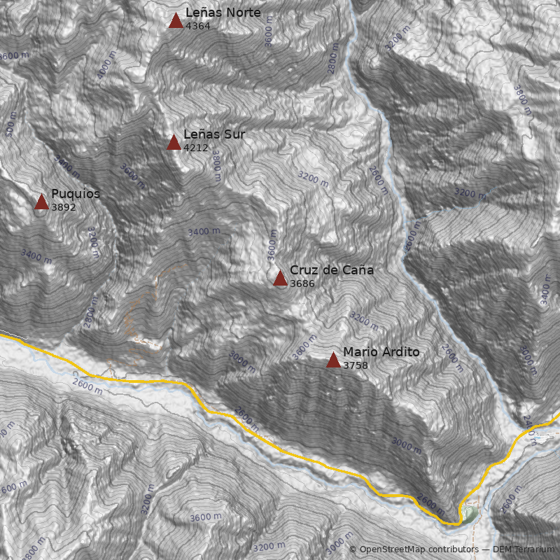 Mapa Cerro Cruz de Caña