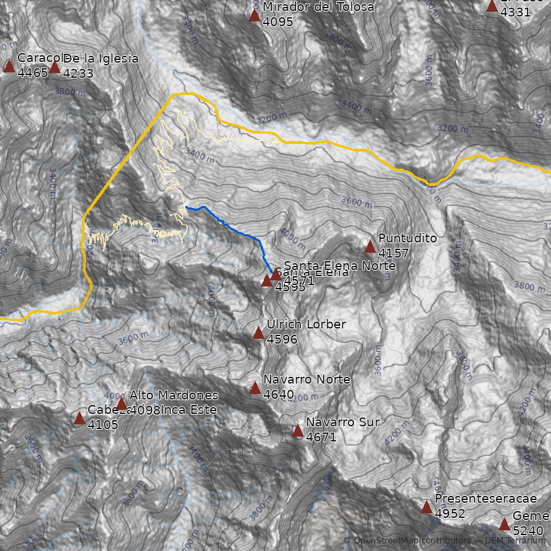 Mapa Cerro Santa Elena Norte