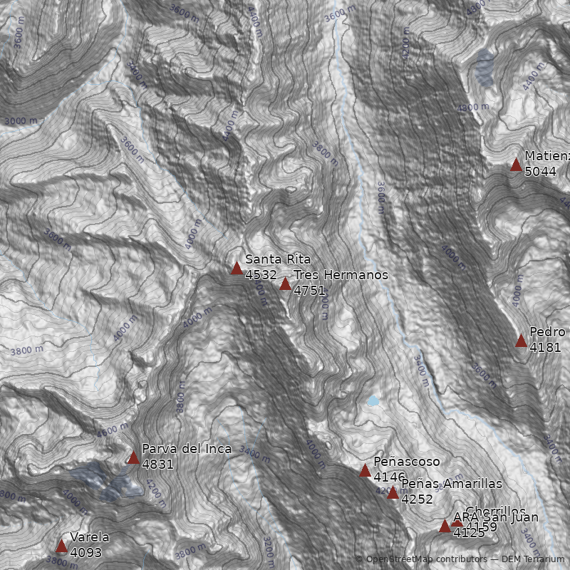 Mapa Cerro Tres Hermanos