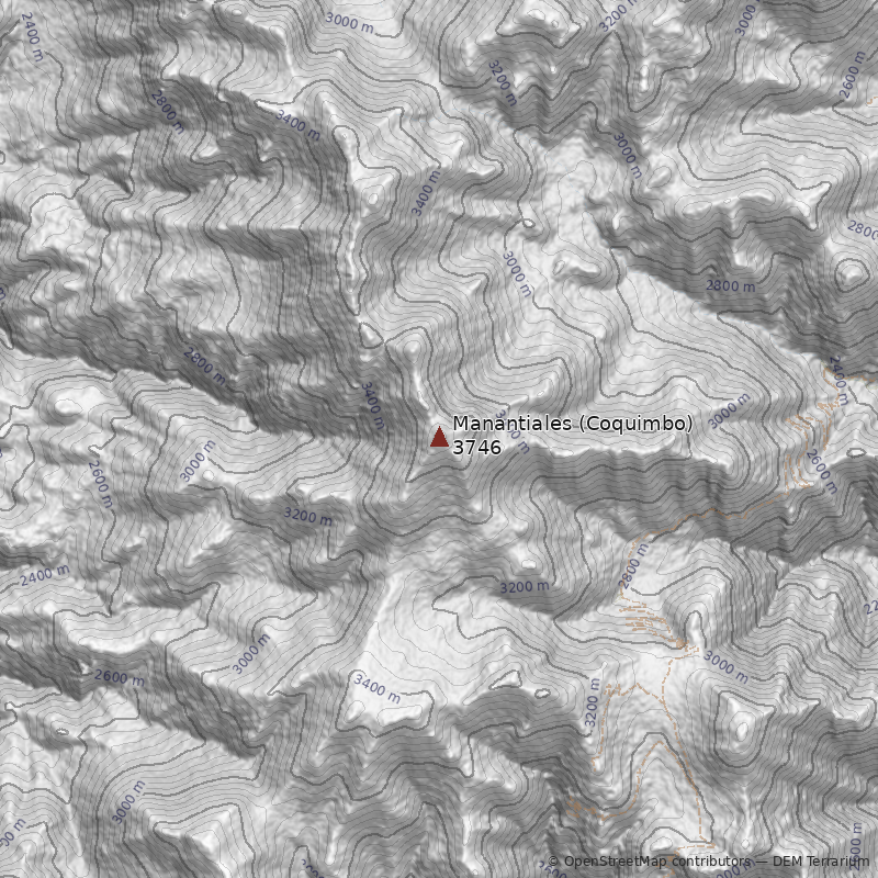 Mapa Cerro Manantiales (Coquimbo)