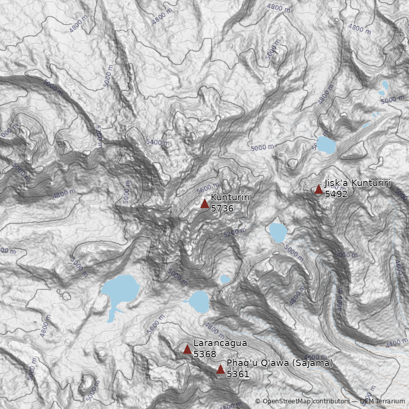 Mapa Volcán Kunturiri