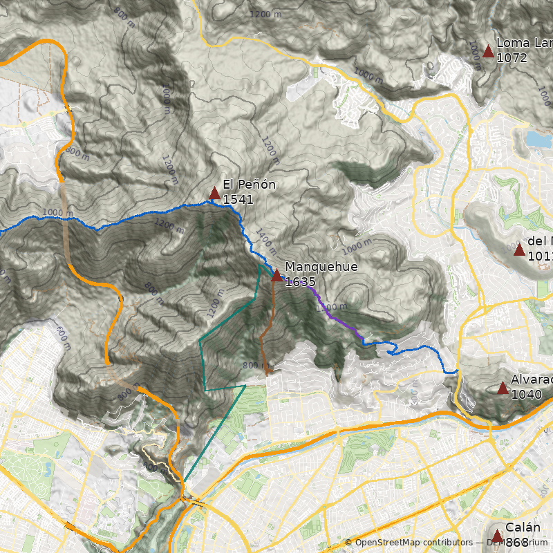 Mapa Cerro Manquehue