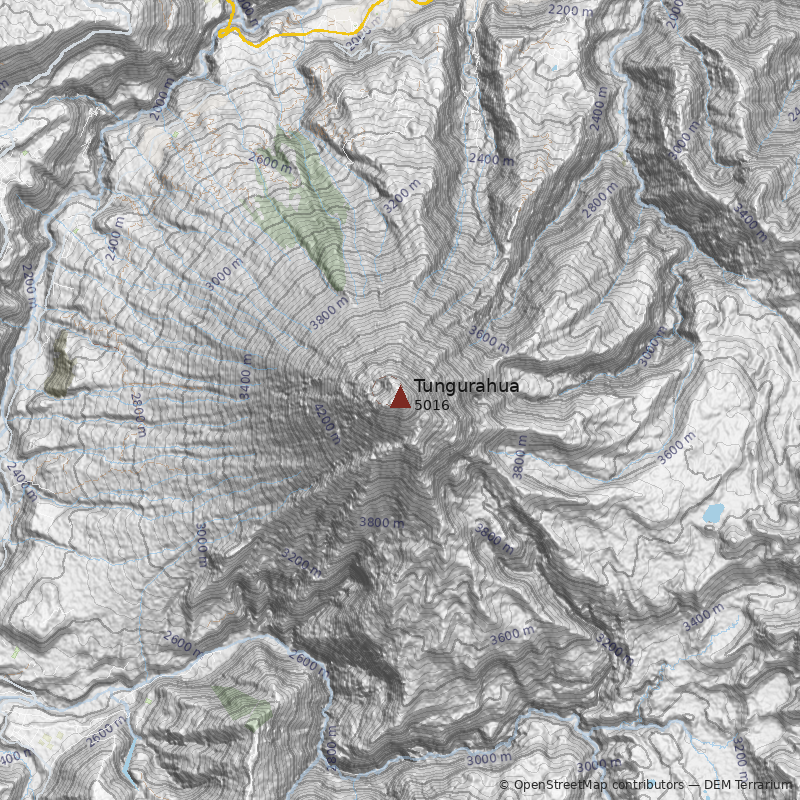 Mapa Volcán Tungurahua