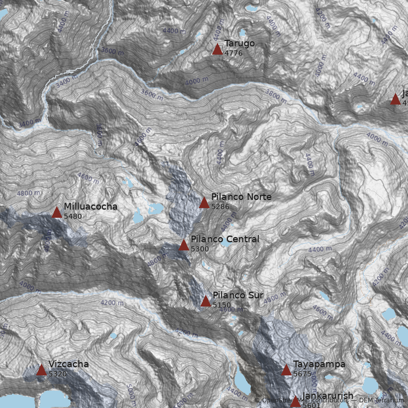Mapa Nevado Pilanco Norte
