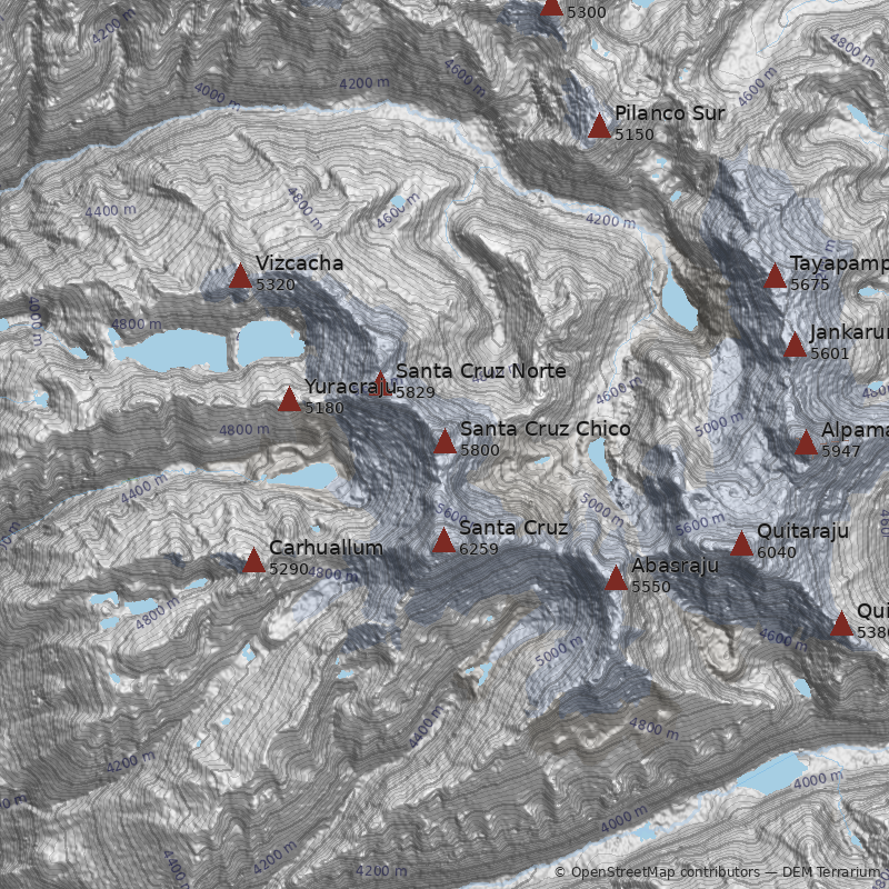 Mapa Nevado Santa Cruz Chico