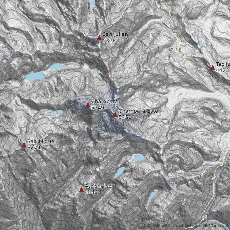 Mapa Nevado Champará Este