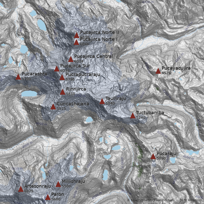 Mapa Nevado Taulliraju