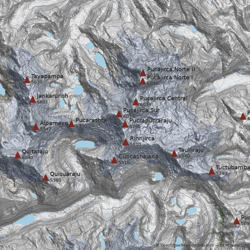 Mapa Nevado Pucrapucraraju