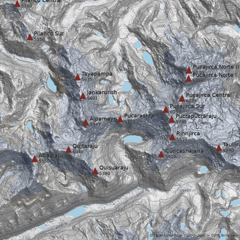 Mapa Nevado Pucarashta