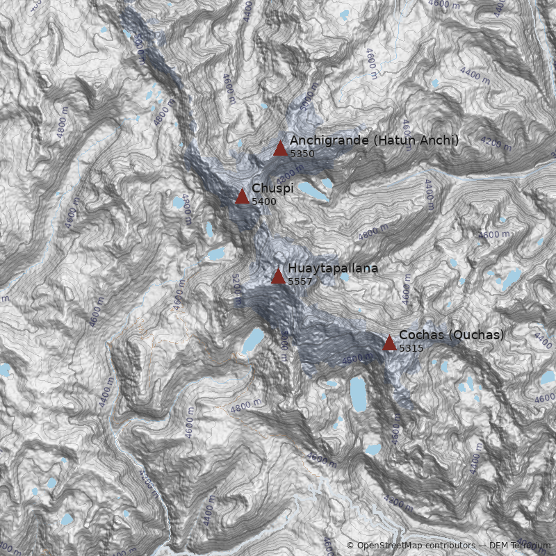 Mapa Nevado Huaytapallana