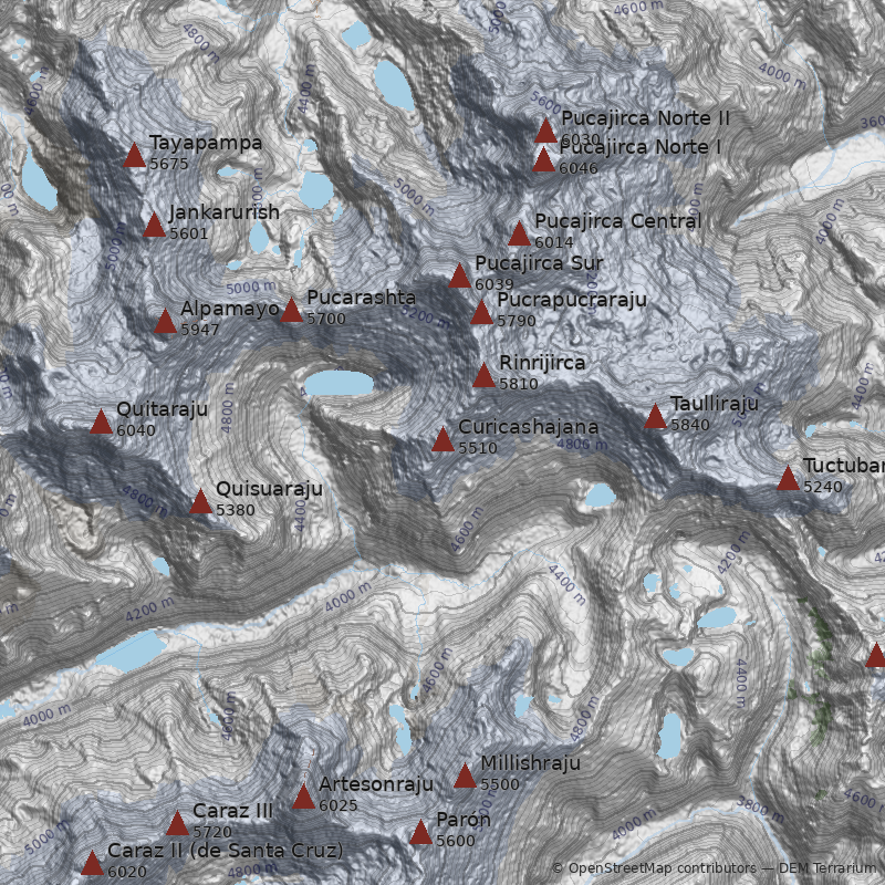 Mapa Nevado Curicashajana