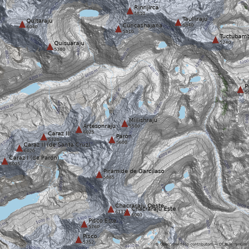 Mapa Nevado Millishraju