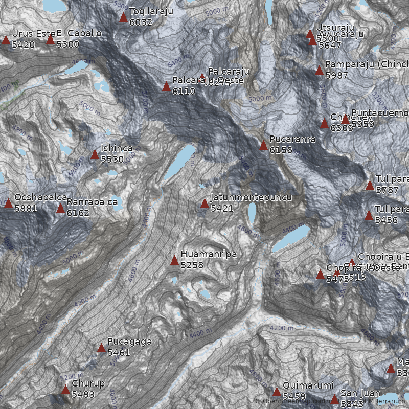 Mapa Nevado Jatunmontepuncu