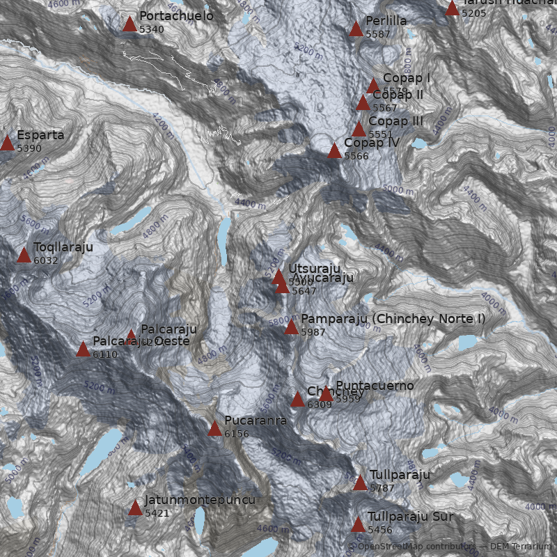 Mapa Nevado Utsuraju
