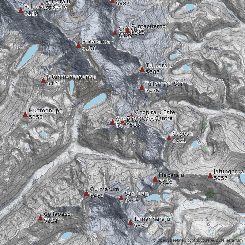 Mapa Nevado Chopiraju Central