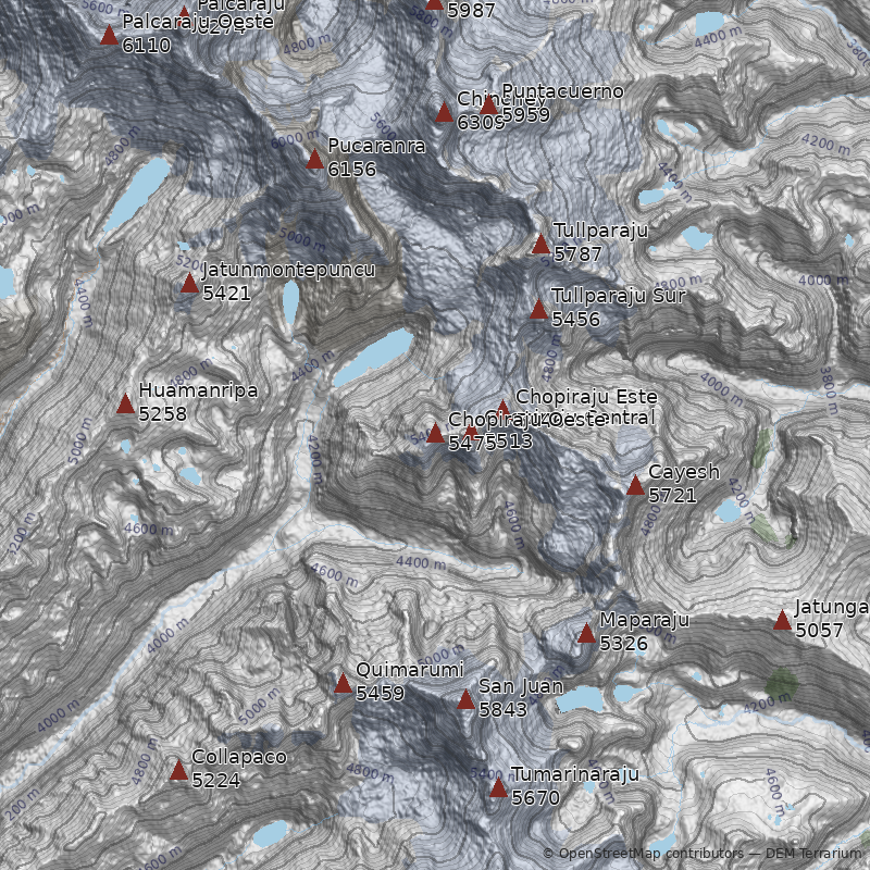 Mapa Nevado Chopiraju Oeste