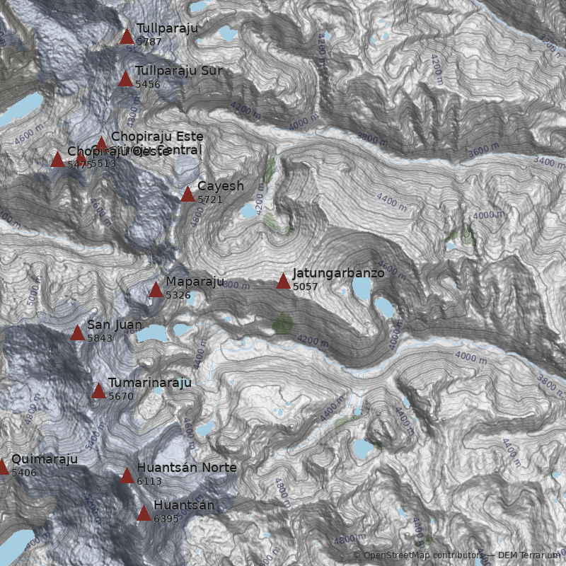 Mapa Nevado Jatungarbanzo