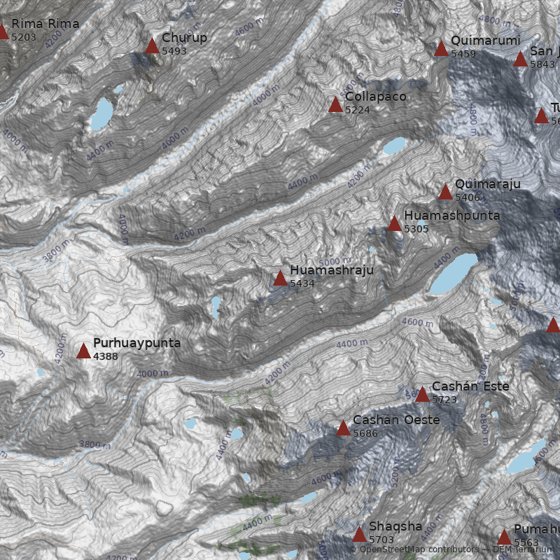 Mapa Nevado Huamashraju