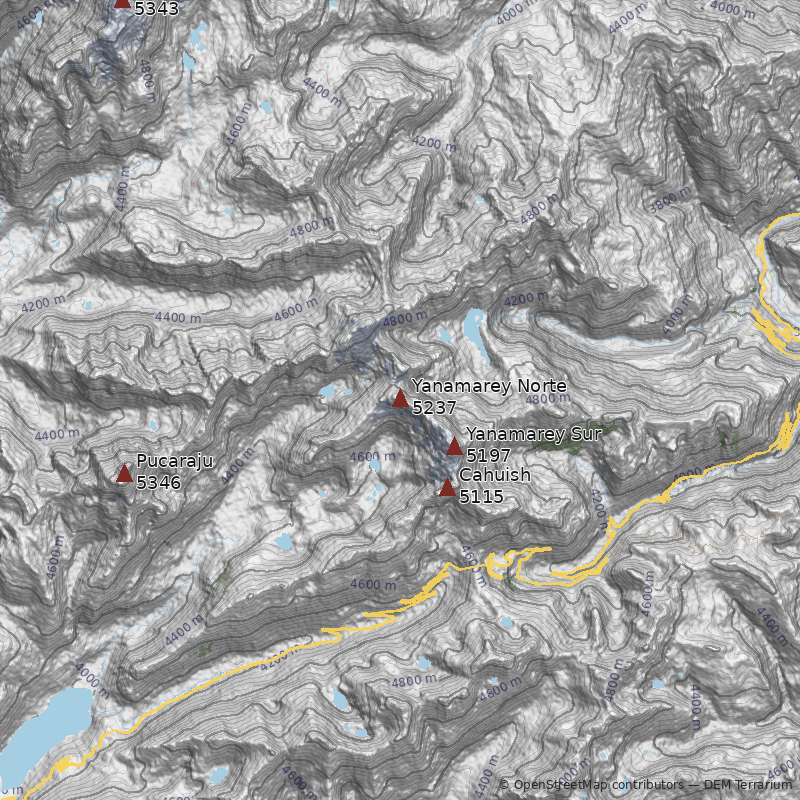 Mapa Nevado Yanamarey Norte