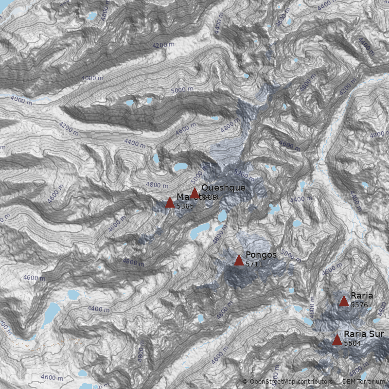 Mapa Nevado Queshque