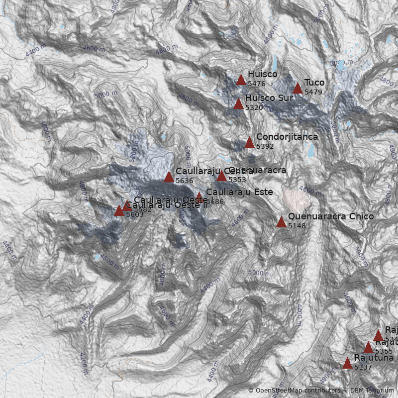 Mapa Nevado Caullaraju Este