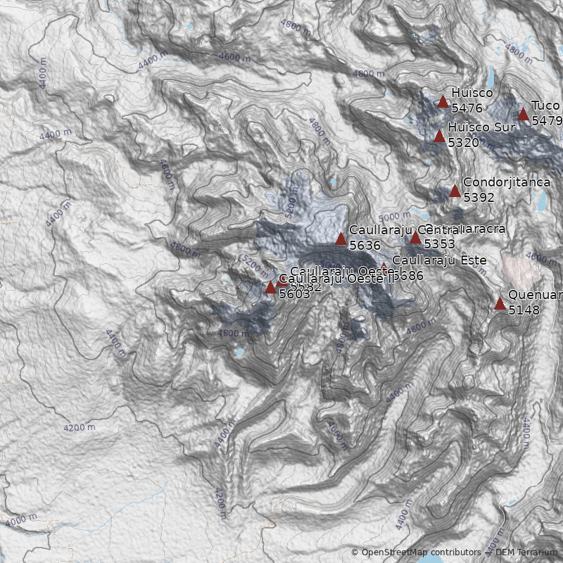 Mapa Nevado Caullaraju Oeste I