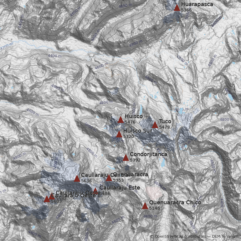 Mapa Nevado Huisco