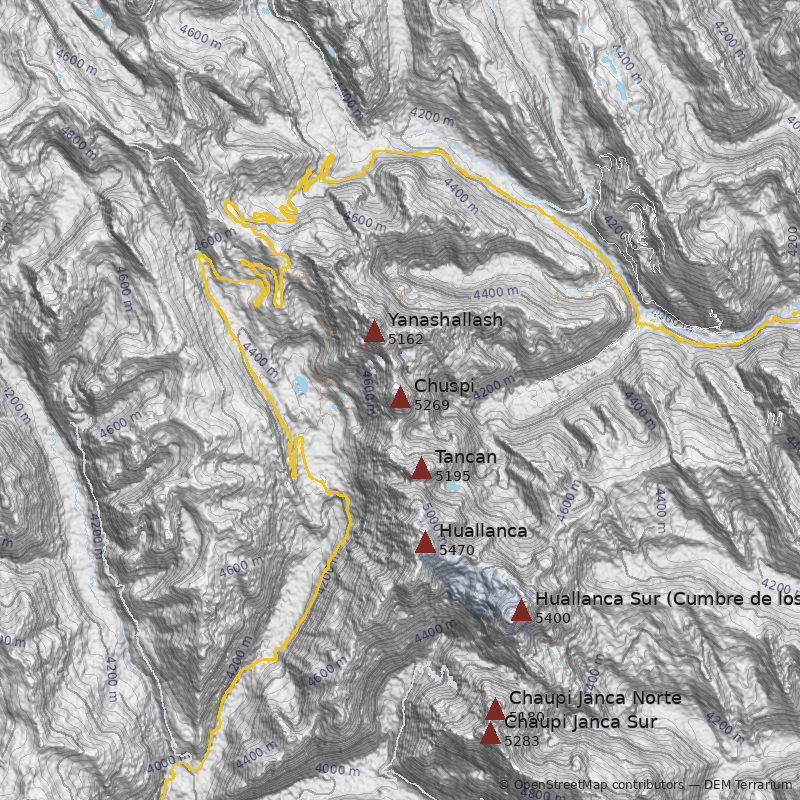 Mapa Nevado Chuspi
