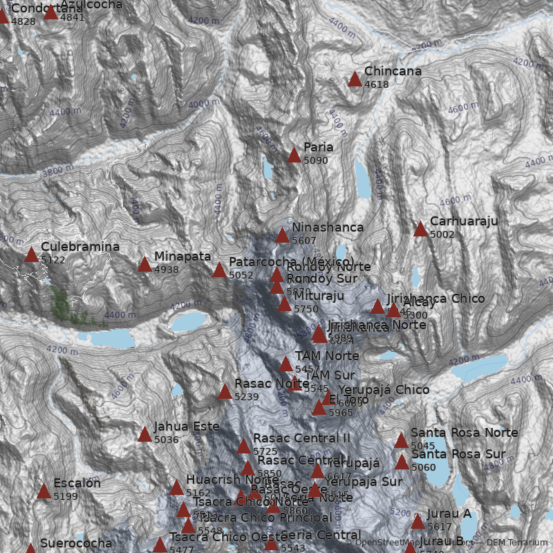 Mapa Nevado Rondoy Norte