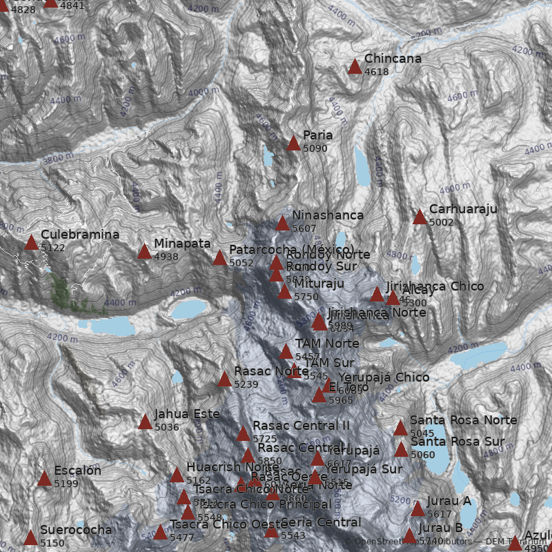 Mapa Nevado Rondoy Sur