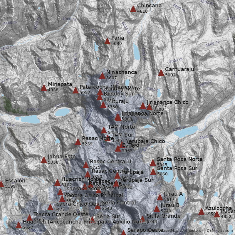 Mapa Nevado Jirishanca Norte